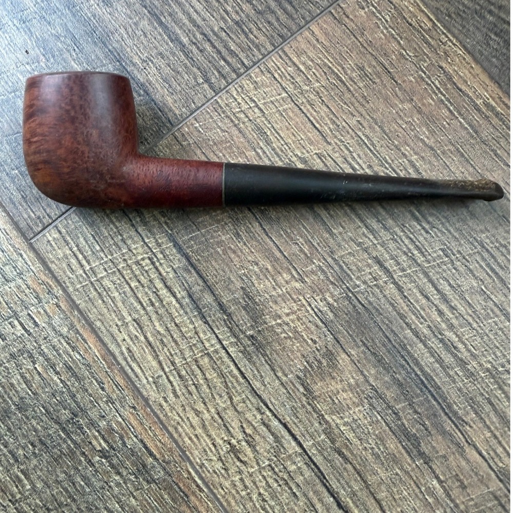 Vintage Briar Wood Tobacco Pipe Billiard Style Vulcanite Stem